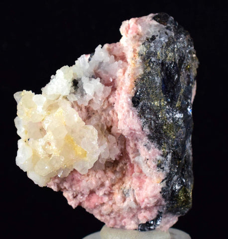 5.1cms RHODOCHROSITE ROSETTE QUARTZ  Peru Pink Crystals Needles Collector Mineral Specimen R378