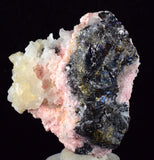 5.1cms RHODOCHROSITE ROSETTE QUARTZ  Peru Pink Crystals Needles Collector Mineral Specimen R378