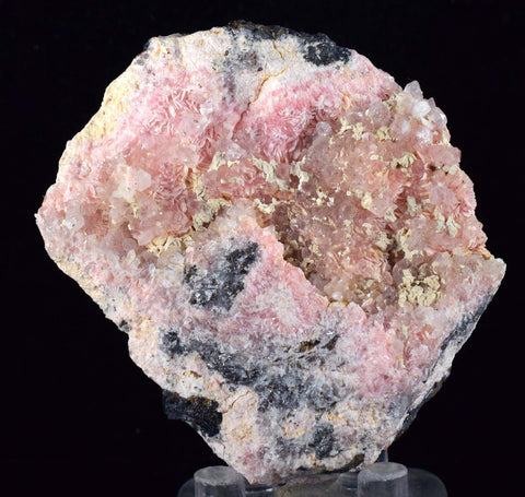 6.1cms RHODOCHROSITE ROSETTE QUARTZ  Peru Pink Crystals Needles Collector Mineral Specimen R379
