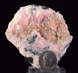 6.1cms RHODOCHROSITE ROSETTE QUARTZ  Peru Pink Crystals Needles Collector Mineral Specimen R379