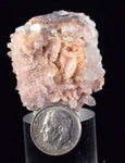 3.9cms RHODOCHROSITE ROSETTE QUARTZ  Peru Pink Crystals Needles Collector Mineral Specimen R382