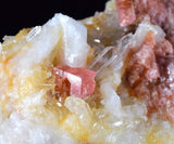 4.4cms RHODOCHROSITE RHOMBOHEDRAL QUARTZ Premium Miniature Crystals Huayllapon Pasto Bueno Mine Peru Collector Mineral Specimen R388