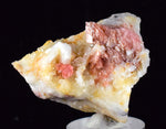 4.4cms RHODOCHROSITE RHOMBOHEDRAL QUARTZ Premium Miniature Crystals Huayllapon Pasto Bueno Mine Peru Collector Mineral Specimen R388