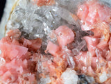 4.1cms RHODOCHROSITE RHOMBOHEDRAL QUARTZ Premium Miniature Crystals Huayllapon Pasto Bueno Mine Peru Collector Mineral Specimen R389
