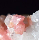 3.3cms RHODOCHROSITE RHOMBOHEDRAL QUARTZ Premium Miniature Crystals Huayllapon Pasto Bueno Mine Peru Collector Mineral Specimen R395