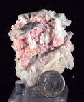 5.5cms RHODOCHROSITE RHOMBOHEDRAL QUARTZ Premium Miniature Crystals Huayllapon Pasto Bueno Mine Peru Collector Mineral Specimen R396