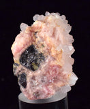 4.5cms RHODOCHROSITE ROSETTE QUARTZ  Peru Pink Crystals Needles Collector Mineral Specimen R398
