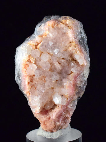 5.4cms RHODOCHROSITE ROSETTE QUARTZ  Peru Pink Crystals Needles Collector Mineral Specimen R405