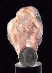5.4cms RHODOCHROSITE ROSETTE QUARTZ  Peru Pink Crystals Needles Collector Mineral Specimen R405