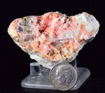 5.7cms RHODOCHROSITE RHOMBOHEDRAL QUARTZ Premium Miniature Crystals Huayllapon Pasto Bueno Mine Peru Collector Mineral Specimen R406