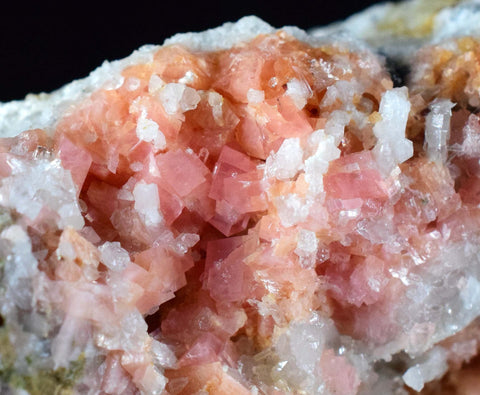5.7cms RHODOCHROSITE RHOMBOHEDRAL QUARTZ Premium Miniature Crystals Huayllapon Pasto Bueno Mine Peru Collector Mineral Specimen R406