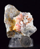 6cms RHODOCHROSITE RHOMBOHEDRAL QUARTZ Premium Miniature Crystals Huayllapon Pasto Bueno Mine Peru Collector Mineral Specimen R407