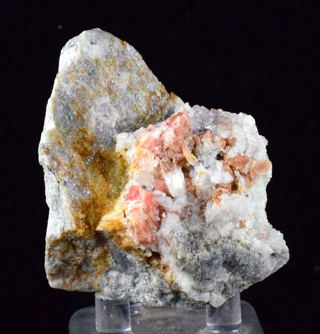 6cms RHODOCHROSITE RHOMBOHEDRAL QUARTZ Premium Miniature Crystals Huayllapon Pasto Bueno Mine Peru Collector Mineral Specimen R407