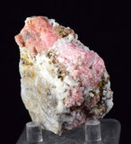 5.8cms RHODOCHROSITE RHOMBOHEDRAL QUARTZ Premium Miniature Crystals Huayllapon Pasto Bueno Mine Peru Collector Mineral Specimen R409