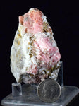 5.8cms RHODOCHROSITE RHOMBOHEDRAL QUARTZ Premium Miniature Crystals Huayllapon Pasto Bueno Mine Peru Collector Mineral Specimen R409