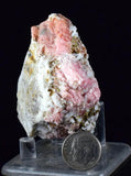 5.8cms RHODOCHROSITE RHOMBOHEDRAL QUARTZ Premium Miniature Crystals Huayllapon Pasto Bueno Mine Peru Collector Mineral Specimen R409