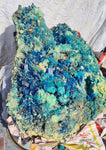 50cms MUSEUM NATURAL CHALCANTHITE  Giant Peru Copper Botryoidal Crystals Druzy Translucent Electric Blue Shiny Mineral Specimen