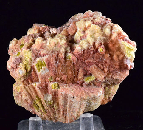 7ms EPIDOTE CALCITE CRYSTALS Cluster Peru Green Color Mineral Specimen C878