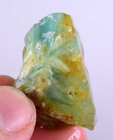12.7grs BLUE OPAL ROUGH Peru Rough Scenic Quality Translucent Jewelry O674