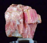 3.4cms RHODOCHROSITE RHOMBOHEDRAL QUARTZ Premium Miniature Crystals Huayllapon Pasto Bueno Mine Peru Collector Mineral Specimen R385