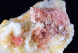 4.4cms RHODOCHROSITE RHOMBOHEDRAL QUARTZ Premium Miniature Crystals Huayllapon Pasto Bueno Mine Peru Collector Mineral Specimen R388