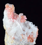 3.3cms RHODOCHROSITE RHOMBOHEDRAL QUARTZ Premium Miniature Crystals Huayllapon Pasto Bueno Mine Peru Collector Mineral Specimen R395