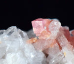 3.3cms RHODOCHROSITE RHOMBOHEDRAL QUARTZ Premium Miniature Crystals Huayllapon Pasto Bueno Mine Peru Collector Mineral Specimen R395