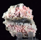 5.5cms RHODOCHROSITE RHOMBOHEDRAL QUARTZ Premium Miniature Crystals Huayllapon Pasto Bueno Mine Peru Collector Mineral Specimen R396