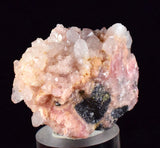 4.5cms RHODOCHROSITE ROSETTE QUARTZ  Peru Pink Crystals Needles Collector Mineral Specimen R398