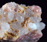 4.5cms RHODOCHROSITE ROSETTE QUARTZ  Peru Pink Crystals Needles Collector Mineral Specimen R398