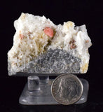 4.6cms RHODOCHROSITE RHOMBOHEDRAL QUARTZ Premium Miniature Crystals Huayllapon Pasto Bueno Mine Peru Collector Mineral Specimen R402