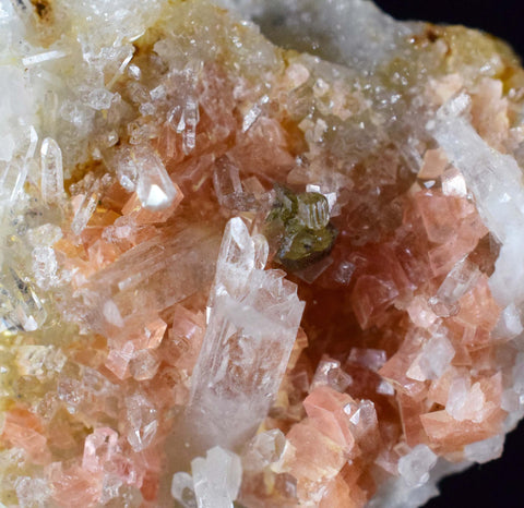 2.6cms RHODOCHROSITE RHOMBOHEDRAL QUARTZ Premium Miniature Crystals Huayllapon Pasto Bueno Mine Peru Collector Mineral Specimen R404