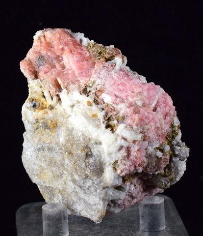 5.8cms RHODOCHROSITE RHOMBOHEDRAL QUARTZ Premium Miniature Crystals Huayllapon Pasto Bueno Mine Peru Collector Mineral Specimen R409