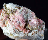 5.8cms RHODOCHROSITE RHOMBOHEDRAL QUARTZ Premium Miniature Crystals Huayllapon Pasto Bueno Mine Peru Collector Mineral Specimen R409
