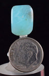 8carats BLUE OPAL CABOCHON Pendant Wire Wrap Caribean Turquoise Color Peru B916