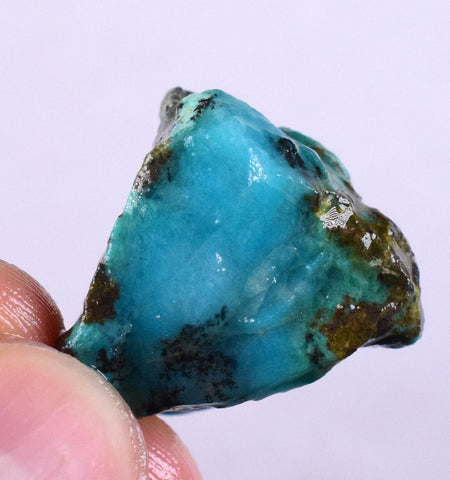 8.2grs GEM SILICA CHRYSOCOLLA Blue Chalcedony Rough Peru Mineral Specimen S75