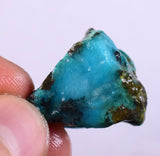8.2grs GEM SILICA CHRYSOCOLLA Blue Chalcedony Rough Peru Mineral Specimen S75