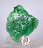 6.3cms EMERALD GREEN FLUORITE Blue Peru Huanzala Mine New Find Rare Gemmy Shiny Crystals Collector Mineral Specimen K70