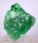 6.3cms EMERALD GREEN FLUORITE Blue Peru Huanzala Mine New Find Rare Gemmy Shiny Crystals Collector Mineral Specimen K70