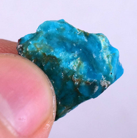 13carats GEM SILICA CHRYSOCOLLA Chalcedony Peru High Yield New Find Rough Sky Blue Translucent Rare Mineral Specimen S66