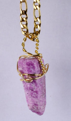 3.1 cms RUBY CRYSTAL CORUNDUM Pendant Necklace Wire Wrapping Jewelry Handicraft Natural Rough Red Tanzania Mineral Specimen J533