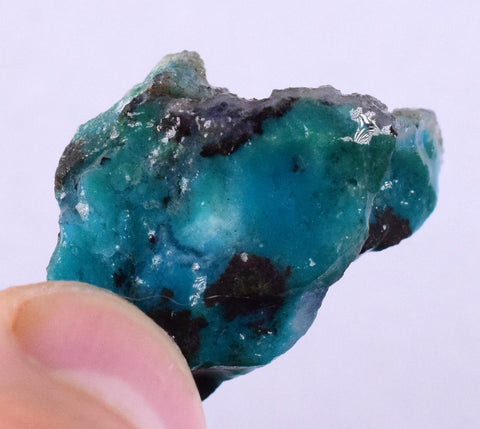 8.6grs GEM SILICA CHRYSOCOLLA Blue Chalcedony Rough Peru Mineral Specimen S71