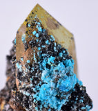6.9cms QUARTZ CHRYSOCOLLA TENTADORA Mine Peru Grape Botryoidal Stalactite Crystals Rare Ajoite (?) Heterogenite (?) Mineral Specimen ce885