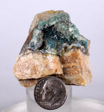 4.1cms DRUZY CHRYSOCOLLA QUARTZ Lily Mine Peru  Malachite Stalactite Suiseki Mineral Specimen DE218