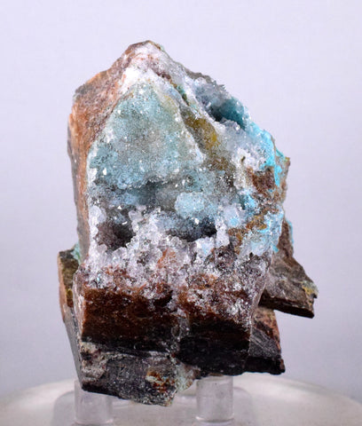 6.2cms DRUZY CHRYSOCOLLA QUARTZ Lily Mine Peru  Malachite Stalactite Suiseki Mineral Specimen DE219