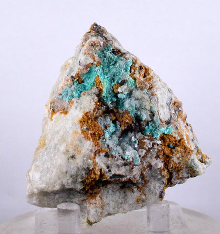 5.9cms CHRYSOCOLLA MALACHITE SELENITE Crystals Peru Quartz Calcite Barite ? Brochantite ? Ajoite ? Rosasite ? Mineral Specimen   Peru C904