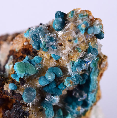 5.2cms CHRYSOCOLLA MALACHITE SELENITE Crystals Peru Quartz Calcite Barite ? Brochantite ? Ajoite ? Rosasite ? Mineral Specimen  Peru C907