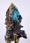 6.9cms QUARTZ CHRYSOCOLLA TENTADORA Mine Peru Grape Botryoidal Stalactite Crystals Rare Ajoite (?) Heterogenite (?) Mineral Specimen ce885