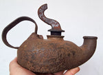 MINERS LAMP a c wells 5B england 1800th oil lantern single torch iron cast