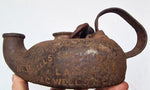 MINERS LAMP a c wells 5B england 1800th oil lantern single torch iron cast